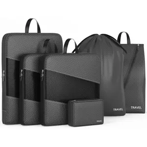 6 Set Compression Packing Cubes For Travel- Effortless Organization&Space Saving Cube For Quick Packing And Unpacking,Travel Must Have Suitcase Essentials For Business Trip,Cruise,Camping,Vacation