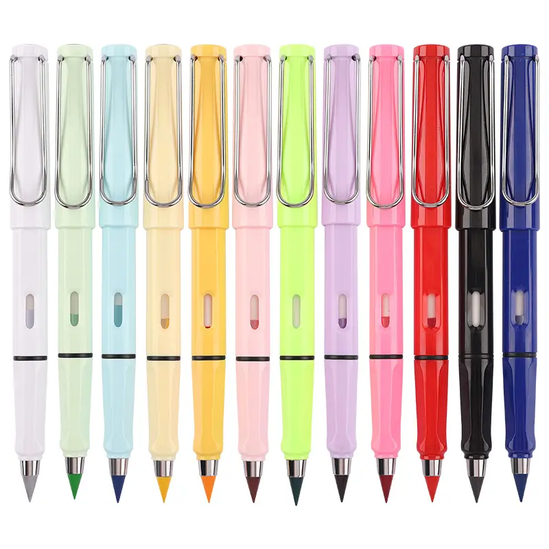 Forever Colored Pencils 12 Count, Infinity Pencil Coloring Metal Pencils, Everlasting Pencil with Eraser, Color Pencil Set, Eternal Pencil/Inkless Pencil