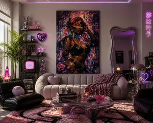 Dark Anime Demon Matte Canvas Print — Vibrant Fantasy Art (Stretched 1.25")