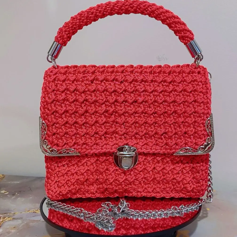 Women's Crossbody & Shoulder Bag, Top Handle Bag, Unique Handcrafted Piece with Twist-Lock Closure, Lightweight for Party Use