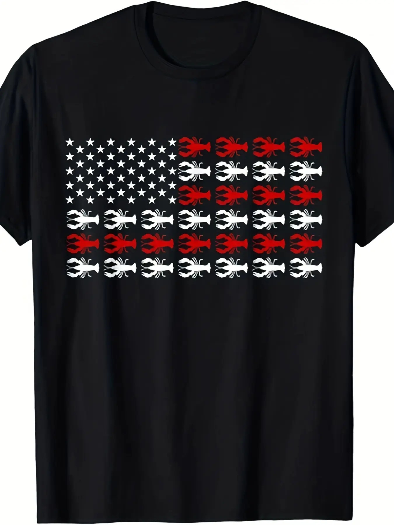 Men'S Vintage USA Flag Crawfish Boil Party T-Shirt unisex soft cotton short sleeve t shirt, vintage graphic casual tee for men women teens, perfect birthday holiday gift for camping travel gym daily street  wear