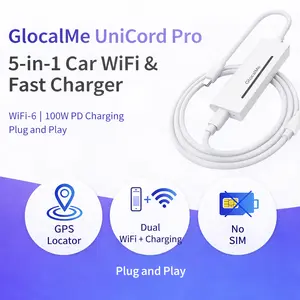 GlocalMe UniCord Pro 5-in-1 Portable WiFi | 100W PD Charging | No Contract No SIM | 4G LTE Mobile Hotspot | Car WiFi & GPS Tracker | Global Travel Essential