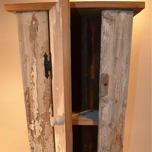 Rustic Primitive Barnwood Cabinet to Display Country Decor and Antiques in Your Country Cabin Stationary or Wall Mount Barn Wood Cabinet Has Many Uses
