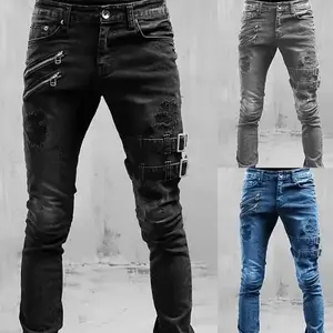 2026  Latest  Plus Size Straight Jeans Man Pants Spring Summer Boyfriend Jeans Streetwear Skinny Zips Colors Cacual Long Denim Trousers