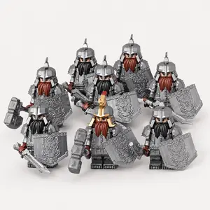 8PCS Fantasy Dwarf Building Block Mini Figures, Medieval Warrior Toy Set, MOC Accessories, Compatible with Major Building Block Brands, Collectible Toy Gift