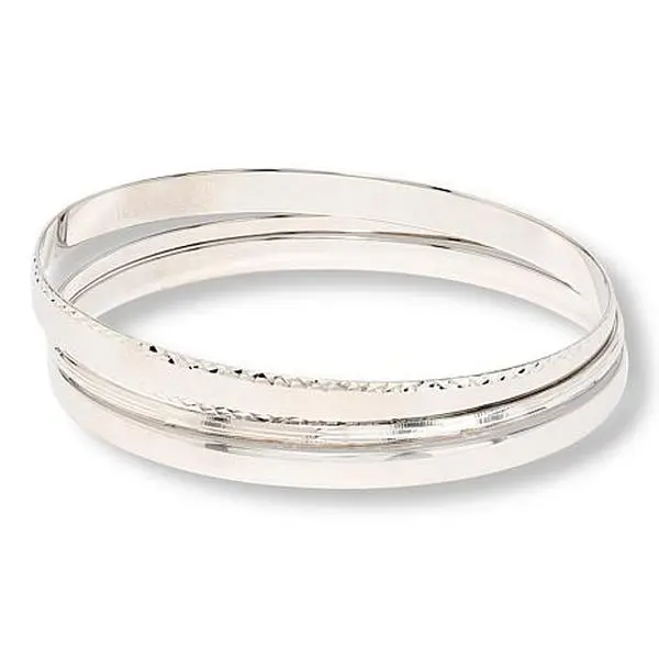 Bellezza Bronze Set of 3 Polished and Diamond-Cut Bangle Bracelets