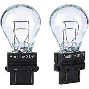 2pack 3157 3457 12V P27/7W 3000K Turn Signal Tail Light Bulbs for Cars Trucks SUVs Halogen Rear Automotive Brake Light Bulbs Long Life Miniature Bulb
