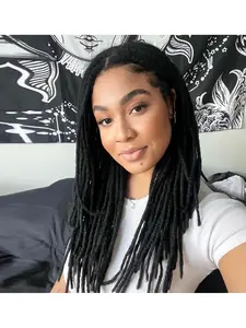 Real Dreadlock Extensions Human Hair, 30 Strands Natural Color, Full Handmade Perm Locs, Suitable for All Ages & Styles, Dreadlocks Extensions