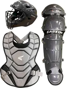 Easton Black Magic 2.0 Youth Catcher's Gear Set for Ages 6–8, Helmet, Chest Protector & Leg Guards, Adjustable Fit, NOCSAE Certified, Charcoal