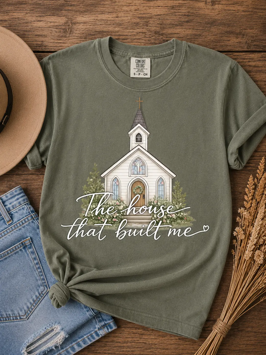 The House That Built Me T-shirt | Church Illustration, Rustic Faith Tee