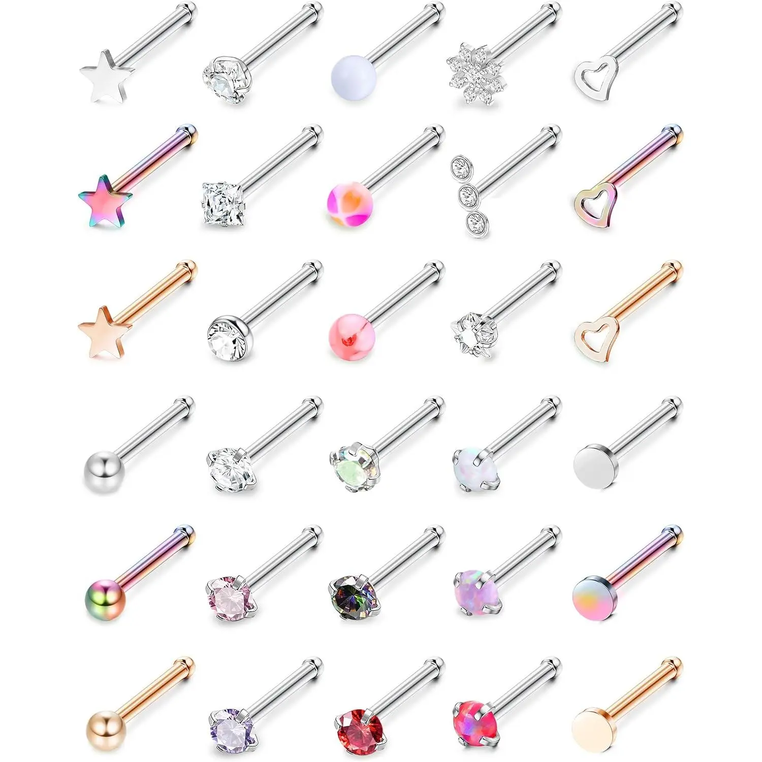 20G(0.8mm) / I-Shaped Nose Studs