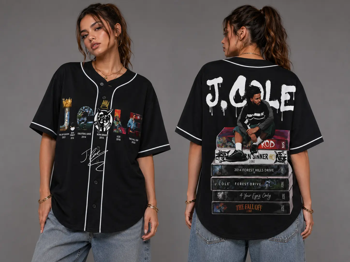 J. Cole The Fall-Off Tour 2026 Baseball Jersey, Disc 29, Disc 39 Hip-Hop Shirt, The Fall-Off Album Jermaine Lamar Cole Fan Graphic Tee, Cole World Music Fan Merch Shirt, Gifts Fan