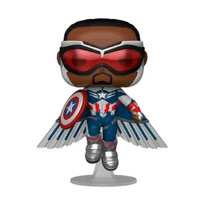 Funko POP! Marvel The Falcon and Winter Soldier Captain America #817 [Flying, Metallic] Exclusive