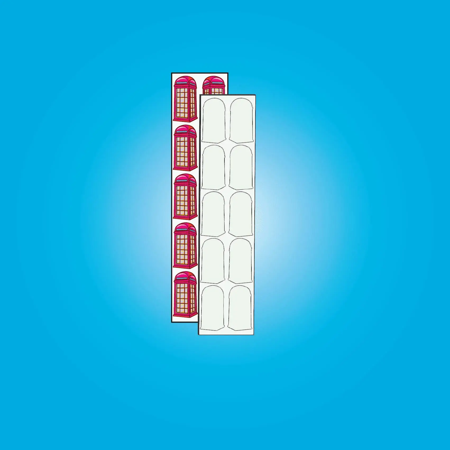 [10 - Pack] Phone Booth - Sublimation Earring Blanks - Studs