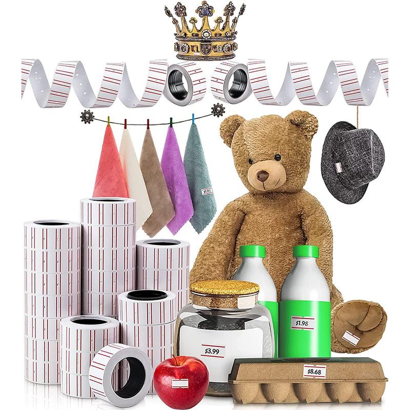 SJPACK Price Gun Labels 10 Rolls 6000pcs White Price Paper Tag Sticker Gun Labeller Refill for MX 5500