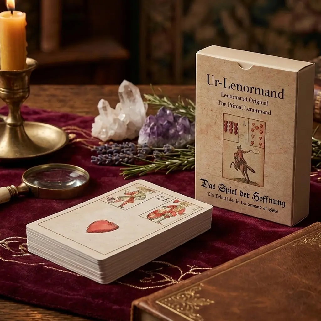 Ur-Lenormand Oracle Cards - (The Game of Hope) - Vintage 18th Century Divination Deck - 36 Card Fortune Telling Set 9*6cm