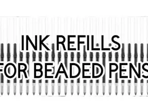 (5 Count) Ink Refills for beadable pens 2.4inch/6.1cm Refills for ball point beadable Pens