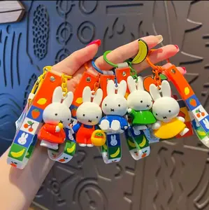 Kawaii Miffyy Bunny Accessory Keychain | Pendant Phone Chain | Colorful Playful Backbag Doll Ornament Anime Gift