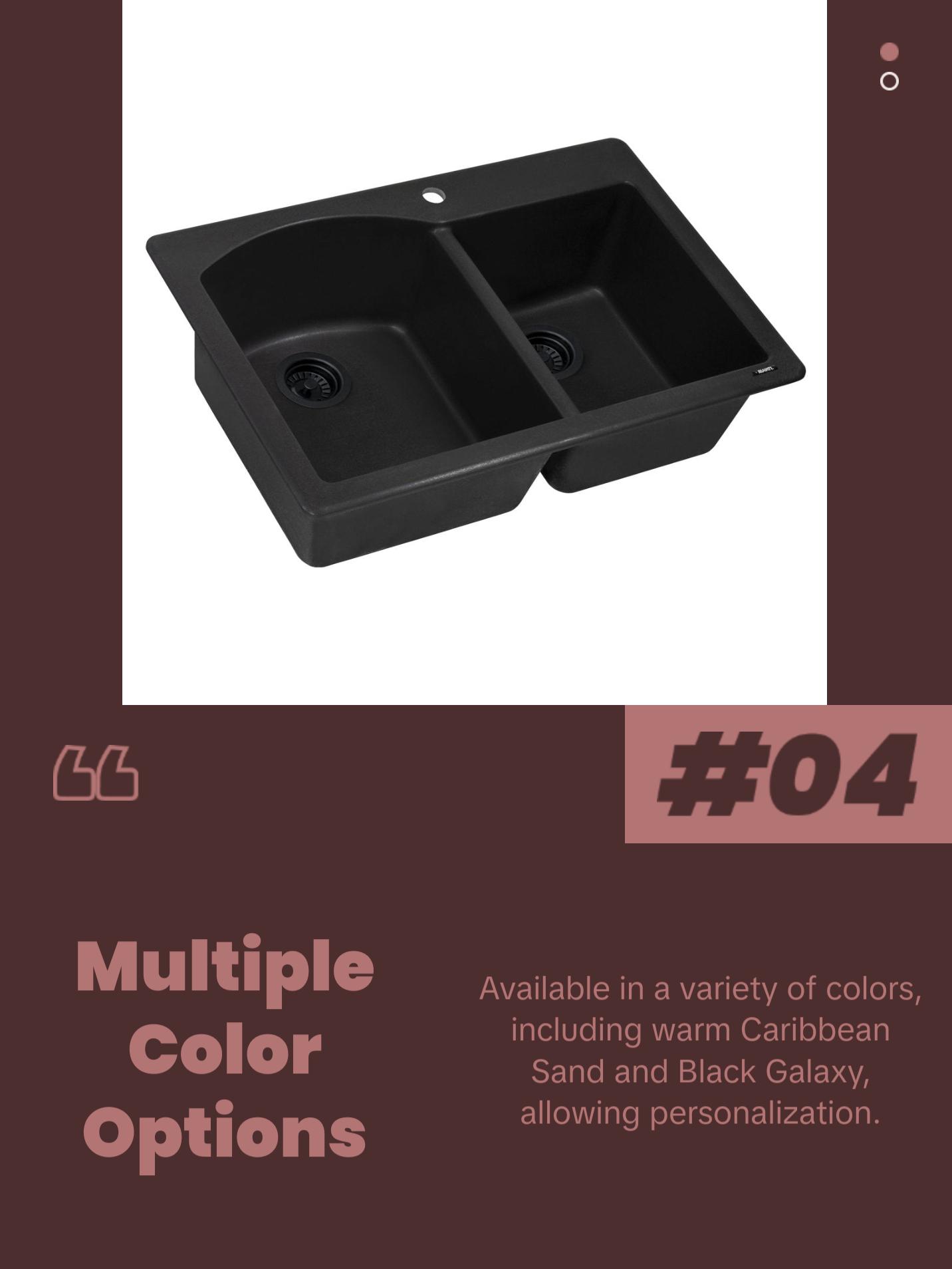 33 x 22 inch Dual-Mount Granite Composite Double Bowl Kitchen Sink