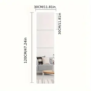 Wall self-adhesive HD fitting mirror, dressing mirror Bedroom wardrobe mirror porch living room wall mirror dance mirror dormitory splicing mirror