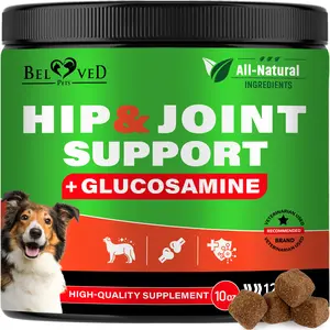 Beloved Pets Hip & Joint Support Plus Glucosamine 300g All-Natural Chews for Dogs of All Ages Anti-Inflammatory Pain Relief 10oz Bottle