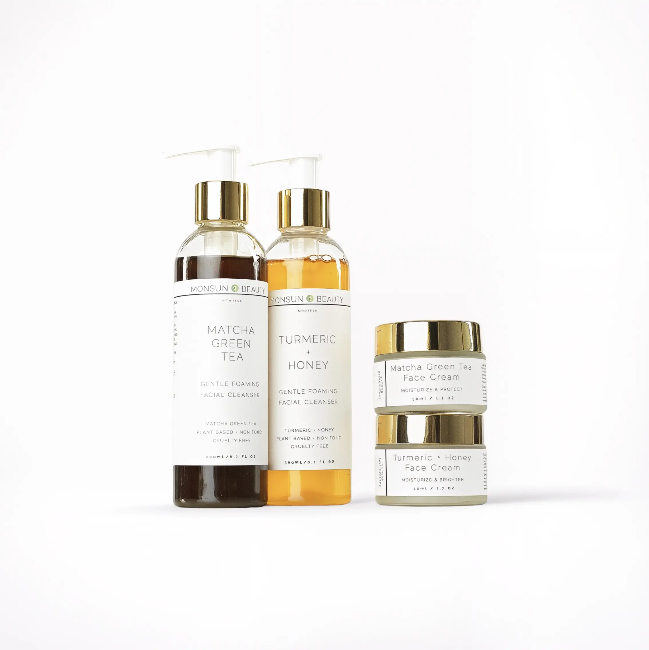 Vegan Turmeric Deep Hydrating Glow Facial Set - Flawless Skin Care Kit, Ideal Gifts for Women, Vitamin C, Hyaluronic Acid, Green Tea, Powder, Deep Treatment Set, Soothing, Botanicals, Almond Oil, Glow Up, Brightening, Honey, Glow Up Challenge