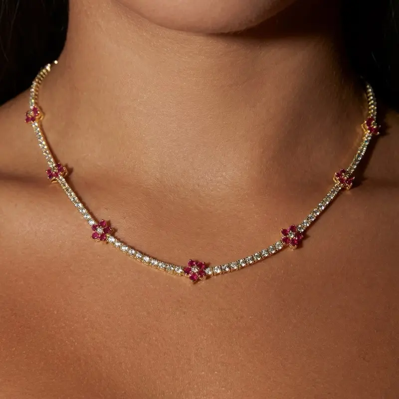 Blossom tennis necklace