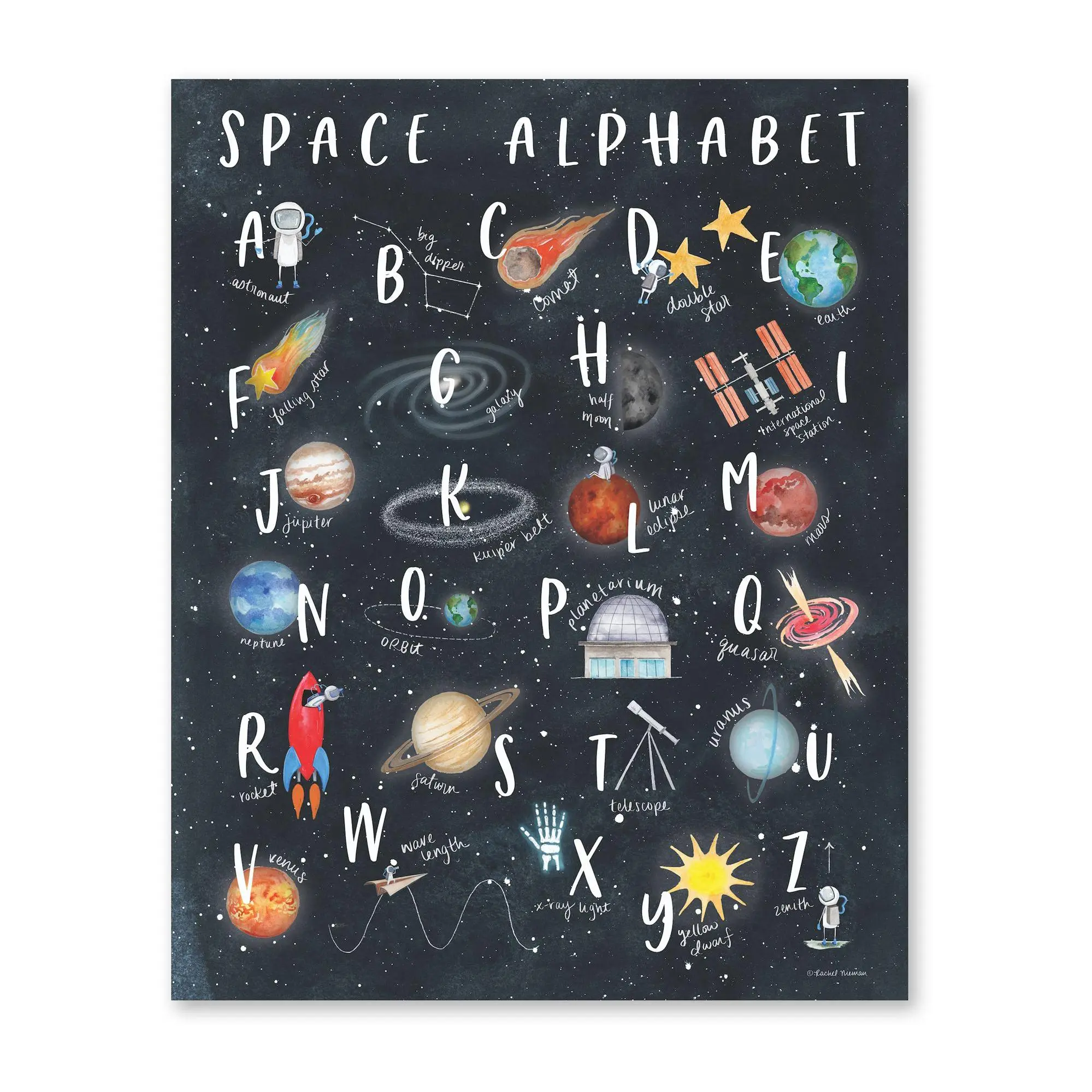 Courtside Market Space alphabet 16x20 Canvas