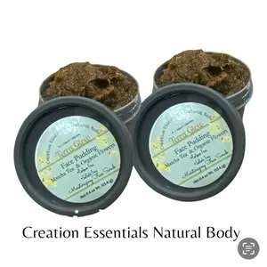 M.J. Organic Collection Terra Glow Face Pudding 4 oz with Oats & Matcha Powder for Dry Skin Ages 12 & Up Gentle Exfoliator - Aloe