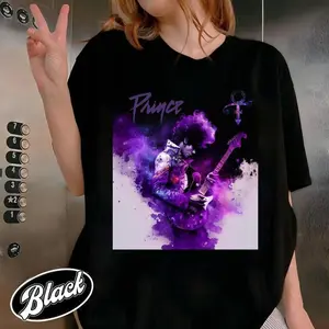 Prince Purple Rain Graphic T-Shirt, iconic music art on soft cotton. Vintage-inspired streetwear tee, unisex fit, perfect gift for music fans.