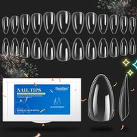 504 Pcs Short Almond Nail Tips(Clear)