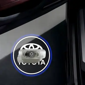 2pcs LED door welcome Projection logo light For Toyota Camry Highlander Land Cruiser Prado Avalon Reiz Rav4 Crown CHR accessory