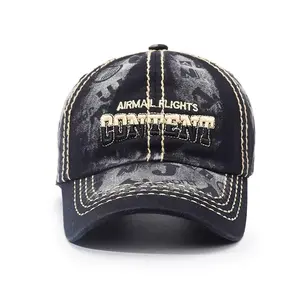Retro Washed Cotton Baseball Cap - Washed Look, Adjustable Fit, Dome Crown, English Letters, 4-Season Unisex Outdoor Sport Cap for Couples, Unisex Clothes