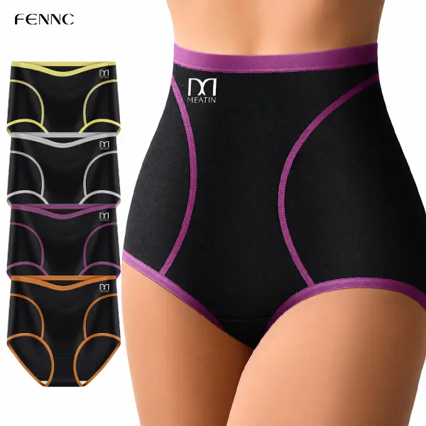 4pcs Comfy Chic Colorblock Briefs, Soft & Comfortable Fabric, Basic Women's Lingerie & Underwear, Everyday Basic Essential for Comfort and Confidence