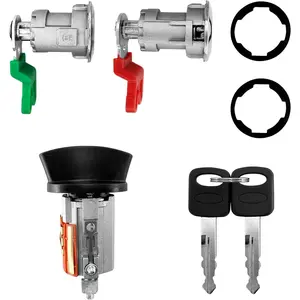 Door Lock Cylinders & Ignition Switch with Keys Compatible with 97-08 Ford E150/250/350 97-07 Ranger 97-03 Explorer 01-05 Explorer Sport Trac & More Replace# LC6177 DL5886 X2 597638 (No chip)