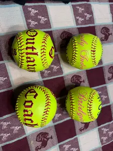 Custom embroidered softballs and baseballs