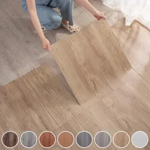 3D Wood Grain Pattern Self-adhesive Wall Sticker, Removable Floor Decor, Thick Durable Wallpaper for Room Bathroom Kitchen, Durable Pvc Construction