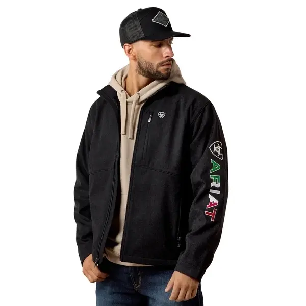ARIAT SOFTSHELL JACKET BLACK/MEXICO - MENS JACKET - 10079490