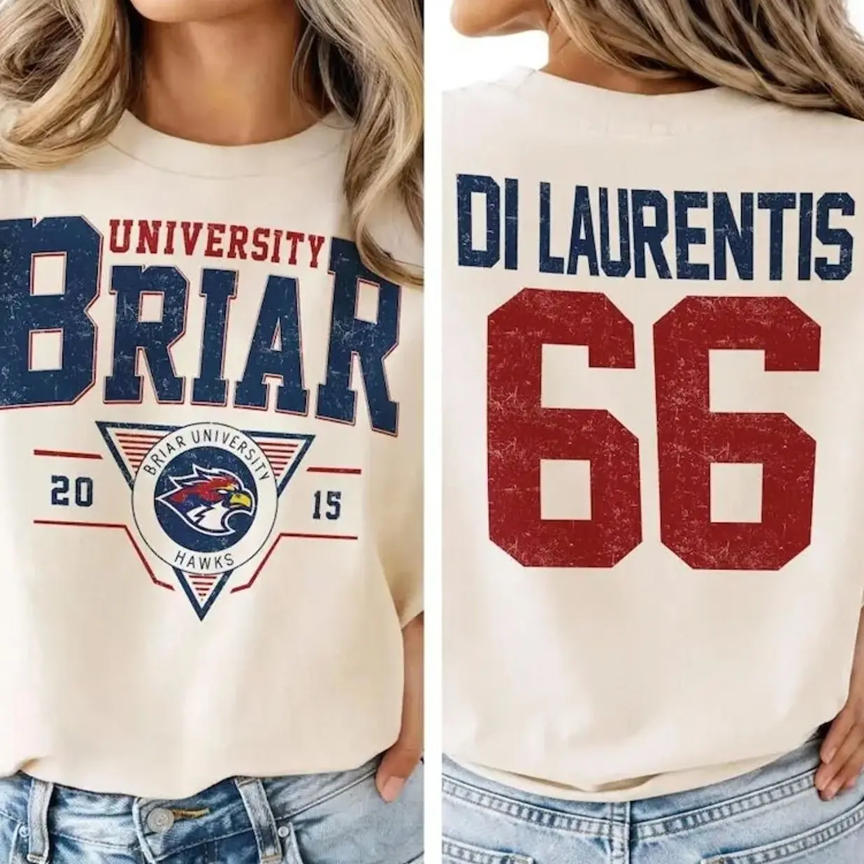 BRIAR UNIVERSITY HOCKEY TEAM T- Shirt - Off Campus Hockey Shirt Unisex Heavy Cotton Tee.
