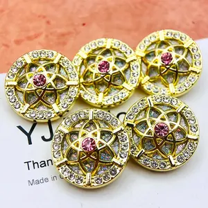 5pcs 23mm Luxurious Vintage Metal Buttons, Hand Sewn Decorative Buttons for Clothing Bags Home Textiles, Retro Style Accessories