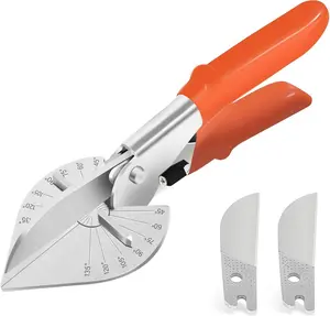 Multi Angle Miter Shears, Angle  Adjustable At 45 To 135  With Safety Lock Miter Shears for Crafting, Plastic, PVC & Molding Trim, Angle  Tool Including 2 Spare