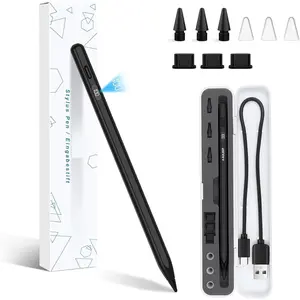 Stylus Pen for iPad 6th-10th,11th A16 - Tilt Sensitivity  Charge, Stylus Pencil for 2018-2025 iPad Pro 13"/12.9"/11"/M4, Air 11/13 M2/M3, iPad mini 7/6/5 (Black & 3 Extra Tips)