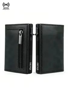 Business Matching Rfid Blocking Credit Card Holder Aluminium Metal Pop Up Case Slim Thin Minimalist Wallet ID Bank Cardholder Design with Pop-Up Card Slots, Purses Smart Wallets for Men Women,Thanksgiving,Gift,Father's Day