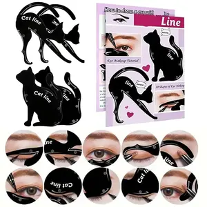 4 Pcs Eyeliner Stencils for Cat Eye Winged and Smokey Eyeshadow Applicators Shaper Tool Guide (10 Different Effects)