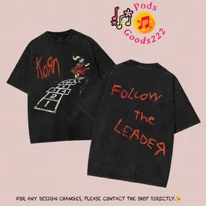 Korn Follow The Leader Graphic Tee, Retro Korn T-Shirt, Hoodies, Sweatshirt 2025 Music Tour Athletic T-Shirt Graphic Washed T-Shirt for Summer, Rock Band Gift for Men & Women, Rock and Roll Shirt for Men & Women.