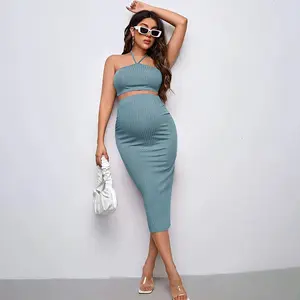 Jodie Ribbed Maternity Skirt Set