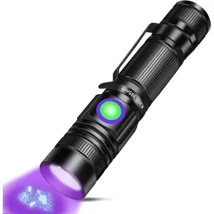 UV Flashlight Black Light USB Rechargeable 395nm Blacklight Mini, Woods lamp Portable Handheld  LED Ultraviolet Lights Flashlights, Focus Adjustable for  Curing, Pet  Detection