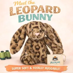 Jellycat Cobblehop Leopard Bunny Plush Exclusive NWT Toy Doll Soft Stuffed Gifts With Dust Bag