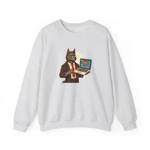 Werewolf Tech or Treat Sweatshirt Halloween Crewneck Jumper Suit and Glasses Laptop Funny Fall Apparel Halloween Costume Shirt Spooky