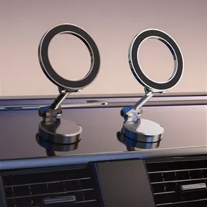 Magnetic Car Phone Holder Mount for Dashboard Air Vent Metal 360 Rotation Foldable Strong Magnet Phone Stand Car Accessories